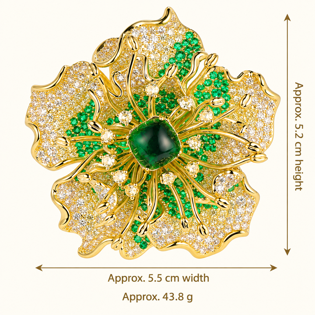 Size diagram for X4423-1-669 brooch with product image and measurement arrows