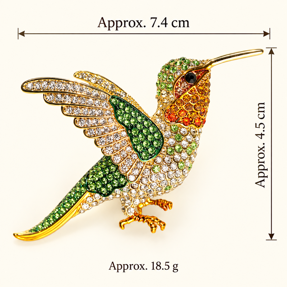 Size diagram for YC006-2 brooch with product image and measurement arrows