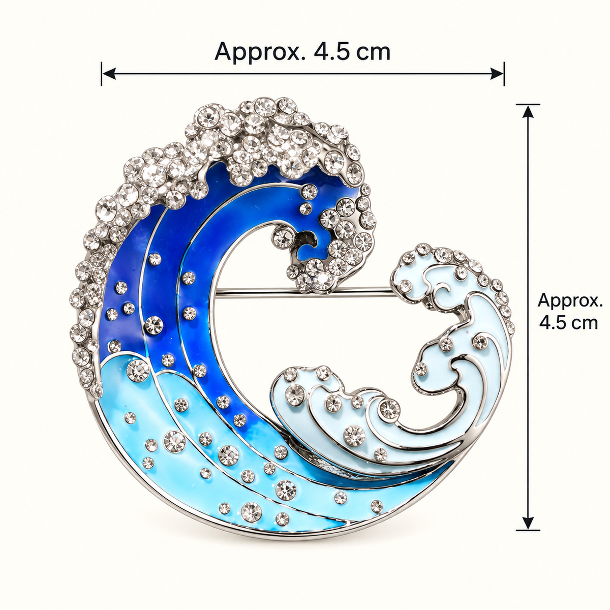 Size diagram for YC081 brooch with product image and measurement arrows