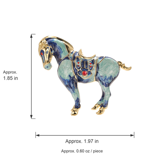 Horse brooch dimensions approx. 1.85 in high by 1.97 in wide and net weight 0.60 oz