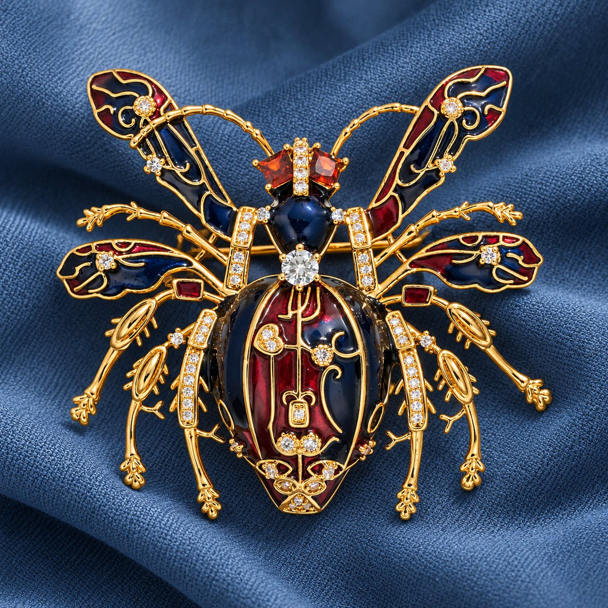 Red Ant brooch, front view
