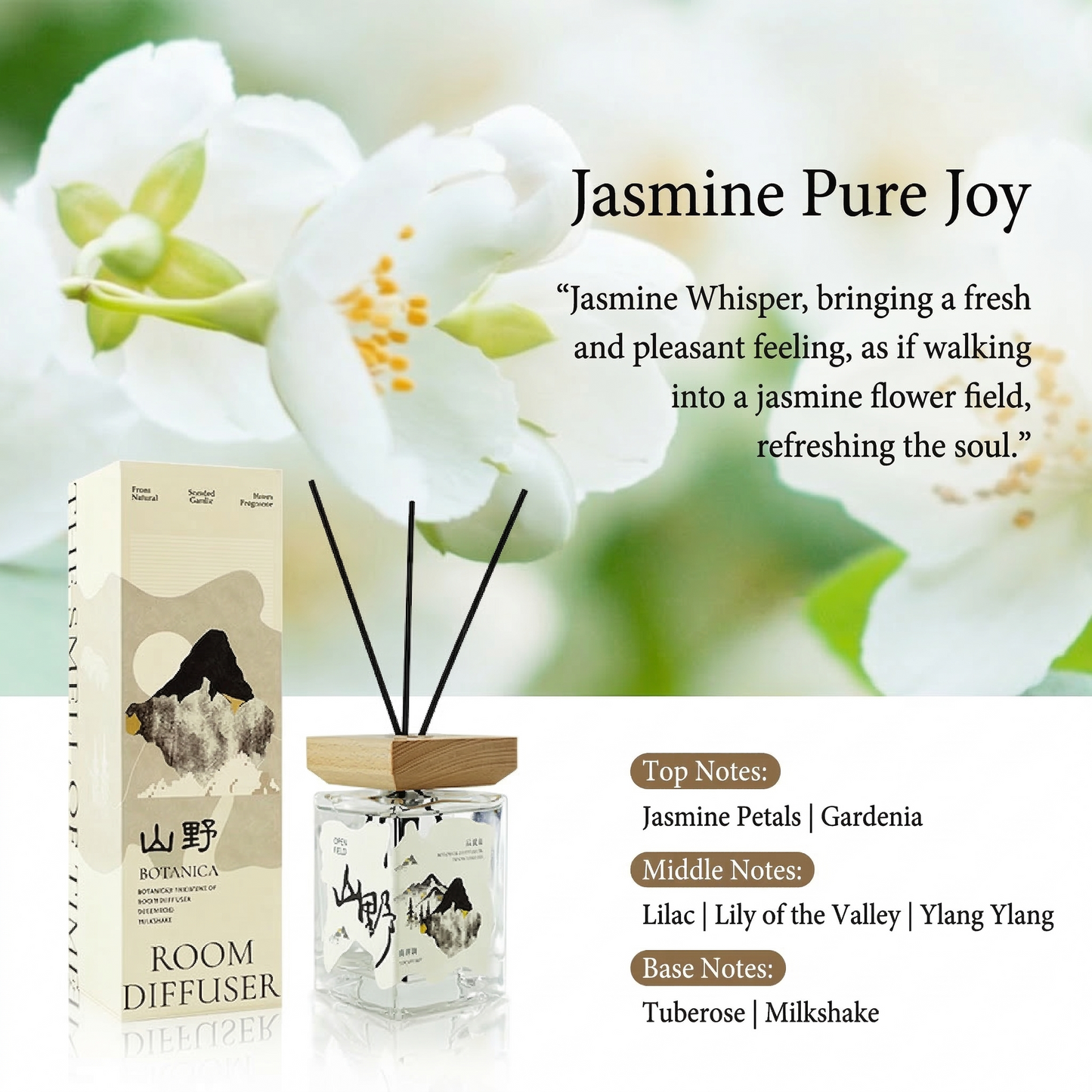 500ml Reed Diffuser Natural Home Fragrance, Mountain Forest Aroma Diffuser, Long Lasting Room Scent, Aromatherapy Gift
