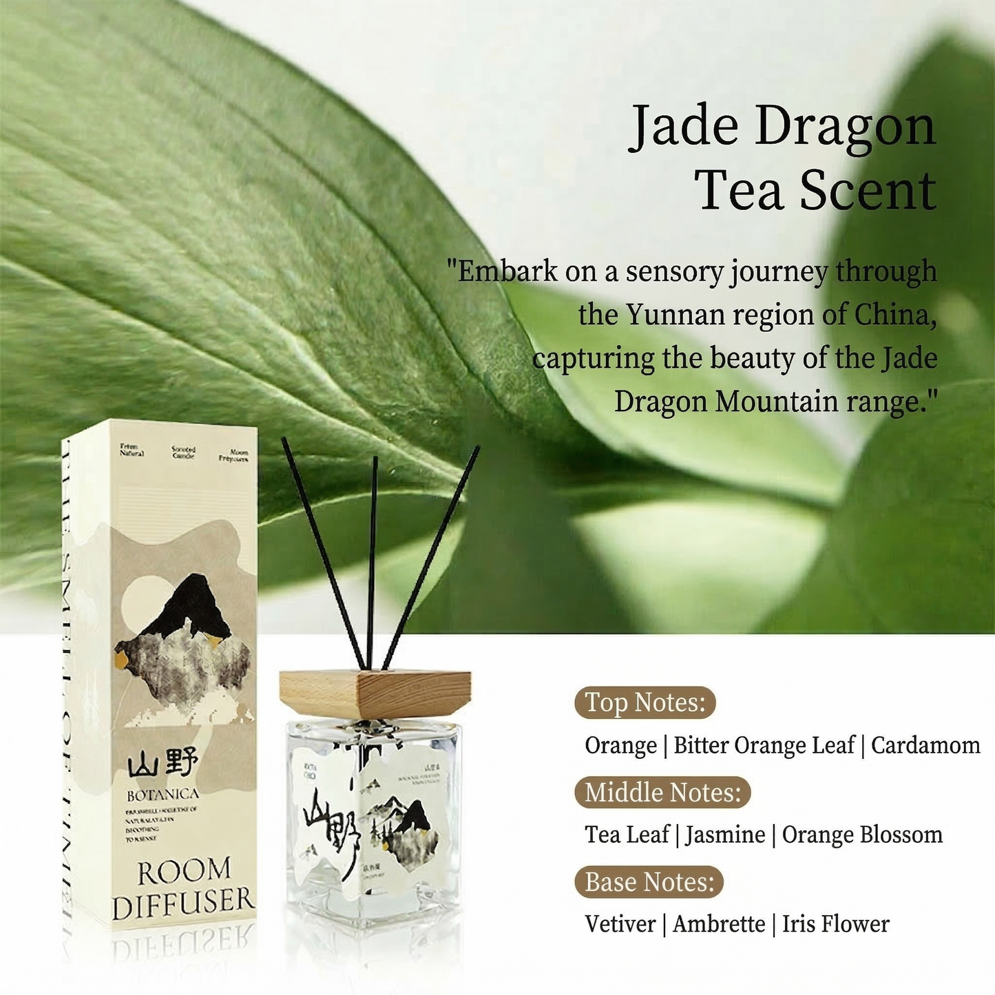 500ml Reed Diffuser Natural Home Fragrance, Mountain Forest Aroma Diffuser, Long Lasting Room Scent, Aromatherapy Gift