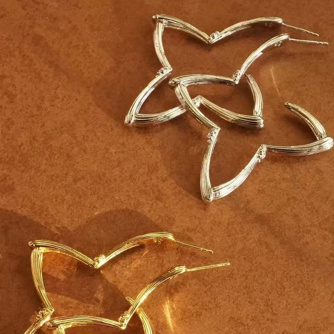 Starlight Radiant Hoop Earrings - Elegant High-End Design