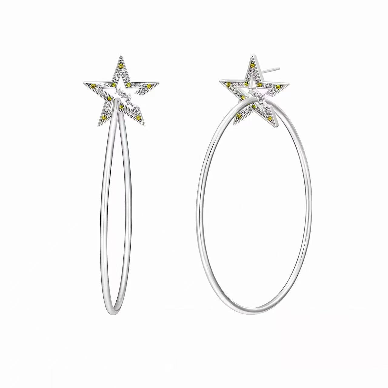 Bad Angel Starry Oversized Hoops - Niche Designer Statement