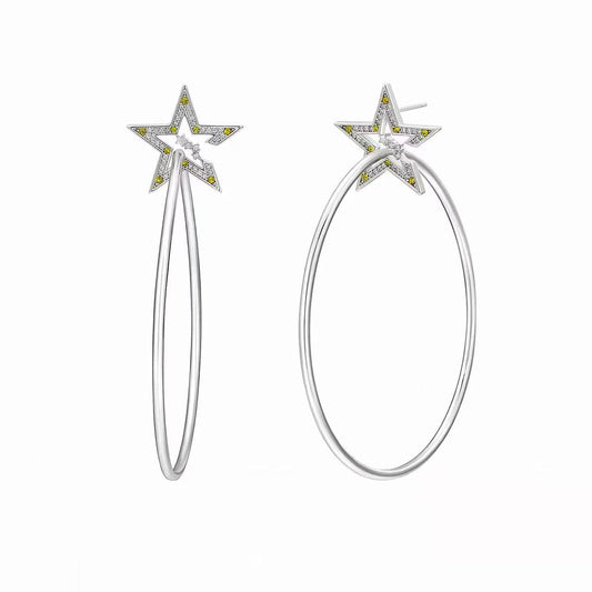 Bad Angel Starry Oversized Hoops - Niche Designer Statement