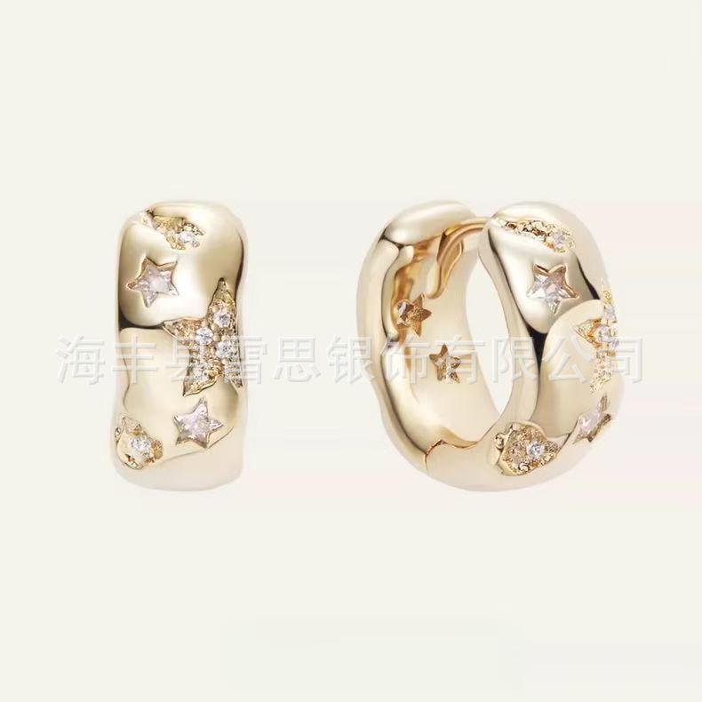 Klein Blue Eternal Heart Hoops - Modern Romantique