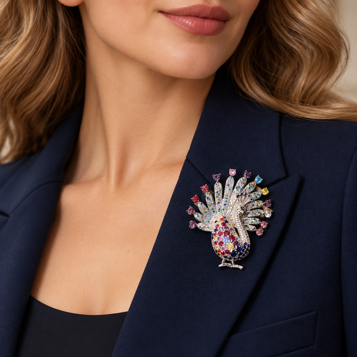 YC014-3 brooch worn on clothing