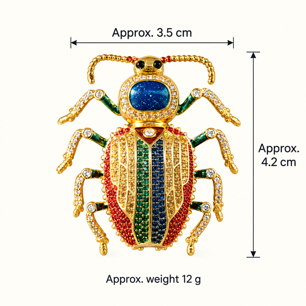 Size diagram for YC019-1 brooch with product image and measurement arrows