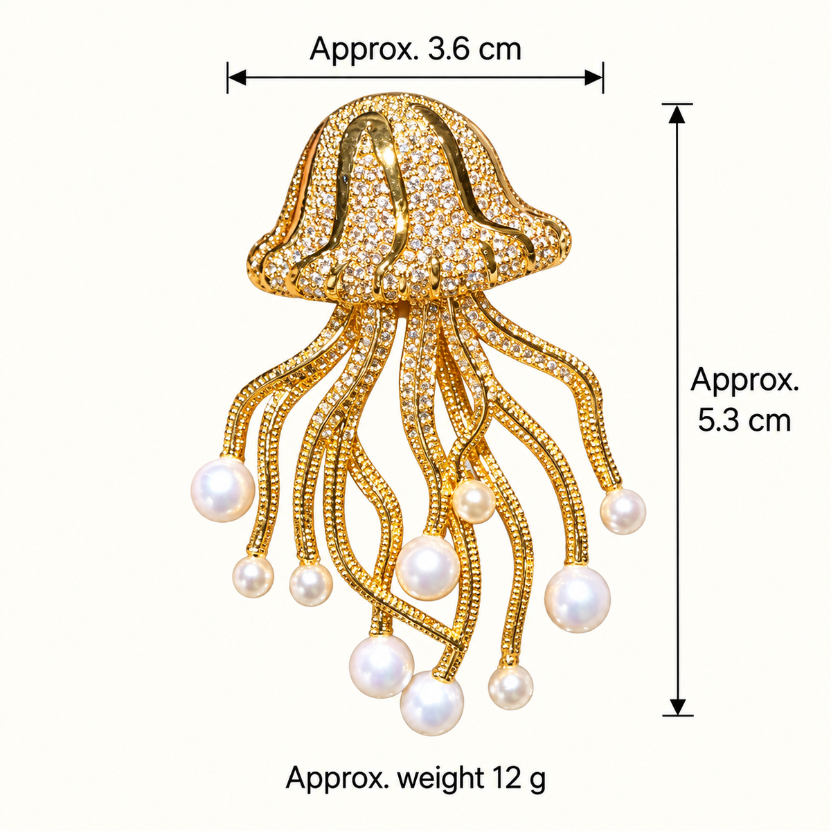 Size diagram for YC029-2 brooch with product image and measurement arrows