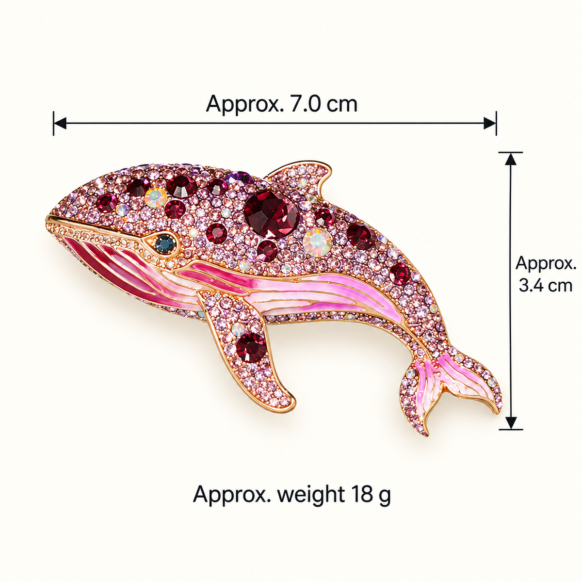 Size diagram for YC051-1 brooch with product image and measurement arrows
