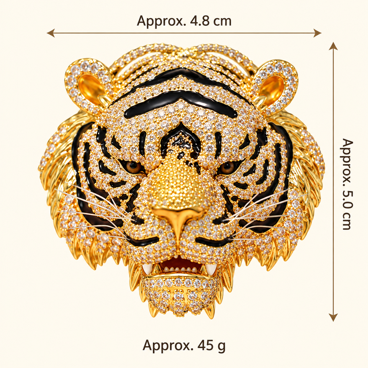 Size diagram for YC055-1 brooch with product image and measurement arrows