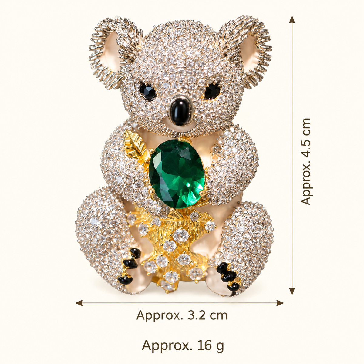Size diagram for YC059 brooch with product image and measurement arrows