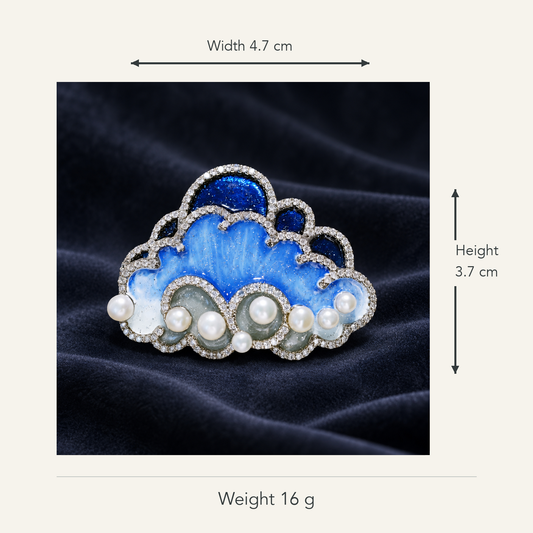 Size diagram for YC001-1, YC001-2 brooch with product image and measurement arrows
