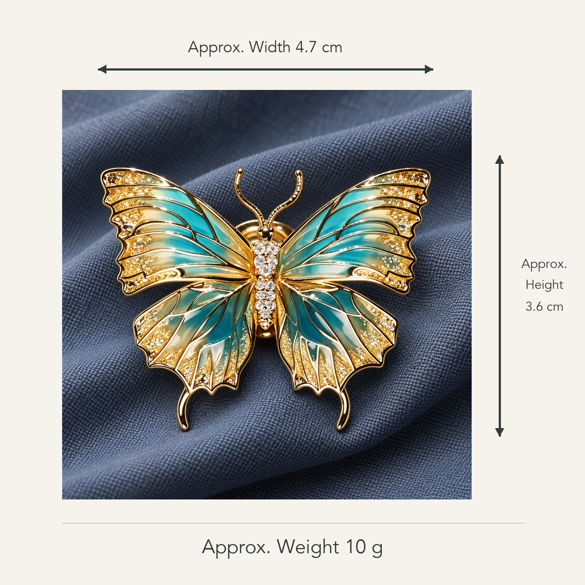 Size and weight guide for Turquoise brooch