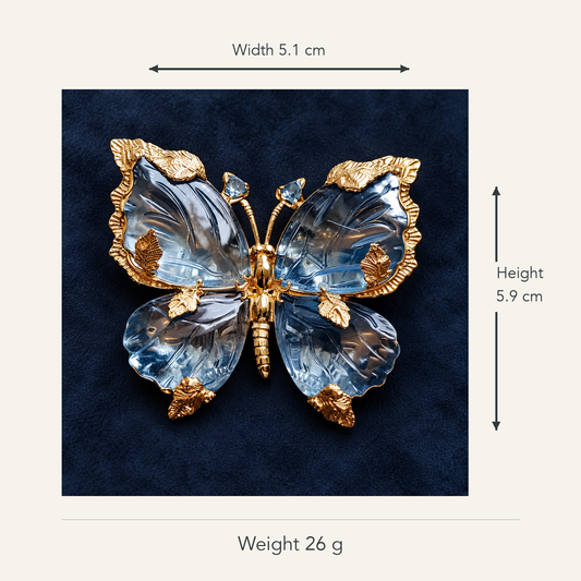 Size diagram for YC008 brooch with product image and measurement arrows